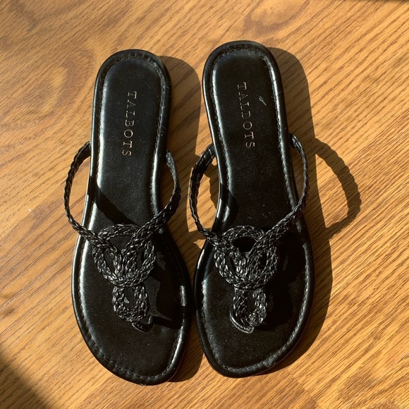 Talbots Shoes - Talbots Sandals Black Size 7 Women Shoes Slip On Woven Design Summer Sandals